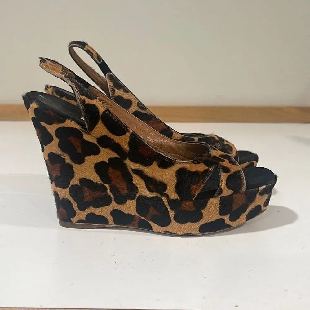 Lautre Chose Wedge Animal Print Shoes
